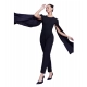 Women's Polyeter Solid Cape Sleeve Jumpsuit (Black) Women's Polyeter Solid Cape Sleeve Jumpsuit (Black)
