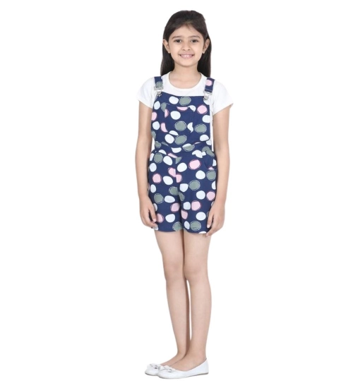 Girl's Rayon Polka Sleeveless Jumpsuit (Blue-Pink) Girl's Rayon Polka Sleeveless Jumpsuit (Blue-Pink)