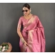 Women's Satin Printed Saree With Unstitched Blouse 5.5Mtr (Pink) Women's Satin Printed Saree With Unstitched Blouse 5.5Mtr (Pink)