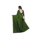 Women's Satin Solid Saree With Unstitched Blouse 5.5Mtr (Mehandi)