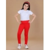 Girl's Cotton Lycra Solid Elasticated Leggings (Red) Girl's Cotton Lycra Solid Elasticated Leggings (Red)