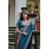 Women's Silk_Blend Butti Pattern Saree With Unstitched Blouse 5.5Mtr (Teal)
