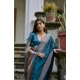 Women's Silk_Blend Butti Pattern Saree With Unstitched Blouse 5.5Mtr (Teal)