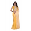 Dropship Women's Tissue Pure Silk Embellished Bollywood Saree With Unstitched Blouse 5.5Mtr (Yellow)