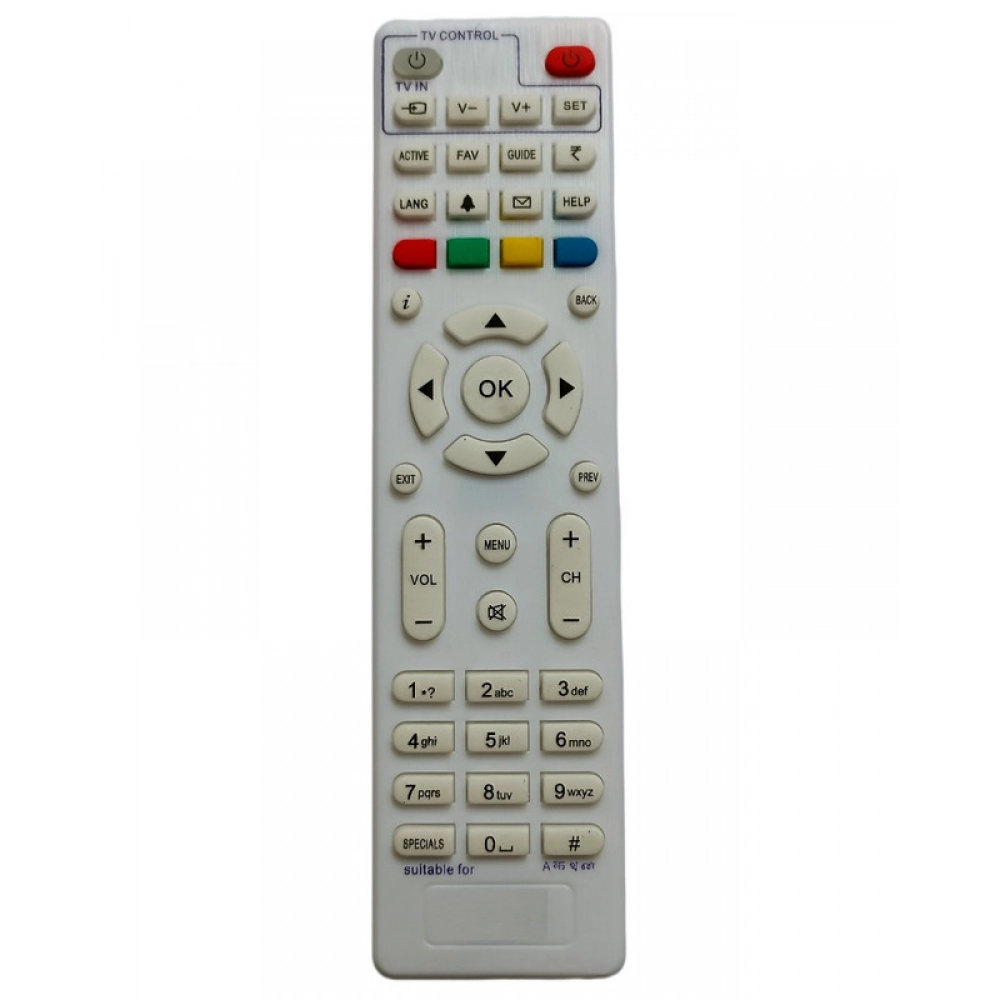Ecomoye DTH Remote No. 940 (White), Compatible/Replacement for Videocon DTH Set Top Box Remote, White (Exactly Same Remote will Only Work)