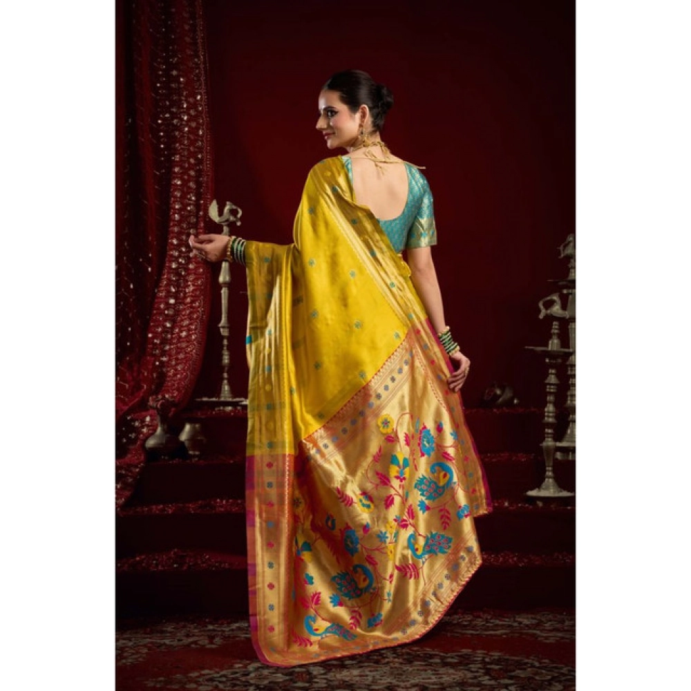 Women's Silk Blend Woven Saree With Unstitched Blouse 5.5 Mtr (Mustard) Women's Silk Blend Woven Saree With Unstitched Blouse 5.5 Mtr (Mustard)