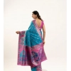 Women's Faux_Banarasi Woven Motifs Saree With Unstitched Blouse 5.5Mtr (Teal)
