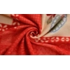 Fleece Floral Printed Double Polar Warm Bedsheet with 2 Pillow Cover (Red)