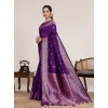 Women's Jacquard Woven Saree With Unstitched Blouse 5.5Mtr (Purple) Women's Jacquard Woven Saree With Unstitched Blouse 5.5Mtr (Purple)