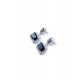 Women's Brass Silver Plated Drop Earrings (Blue) Women's Brass Silver Plated Drop Earrings (Blue)