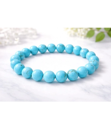 Natural Crystal 8mm Turquoise Bracelet (Sky Blue)