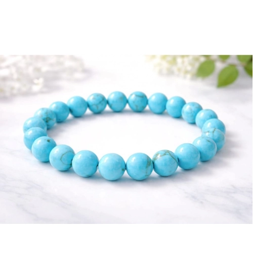 Natural Crystal 8mm Turquoise Bracelet (Sky Blue)
