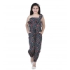 Girl's Polyester Moss Floral Sleeveless Jumpsuit (Multicolor)