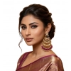 Women's Zinc Alloy Gold Plated Chandbali Earrings (Multicolor)