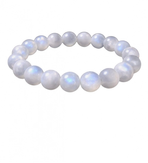 Natural Crystal 8mm Moonstone Bracelet (White)