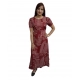 Women's Casual Crepe Half Sleeves Dress (Maroon)