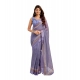 Women's Linen Cotton Printed Ready To Wear Saree With Unstitched Blouse 5.5 Mtr (Light_Lavender)