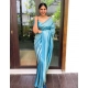 Women's Litchi silk Printed Saree With Unstitched Blouse (Sky Blue) Women's Litchi silk Printed Saree With Unstitched Blouse (Sky Blue)