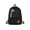 Unisex PU Leather Solid Medium Zipper Backpack (Black) Unisex PU Leather Solid Medium Zipper Backpack (Black)
