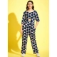 Girl's Cotton Polka 3-4th Sleeve Jumpsuit (Multicolor) Girl's Cotton Polka 3-4th Sleeve Jumpsuit (Multicolor)