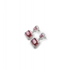 Women's Brass Silver Plated Drop Earrings (Red)