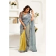 Women's Linen Cotton Printed Ready To Wear Saree With Unstitched Blouse 5.5 Mtr (Grey)