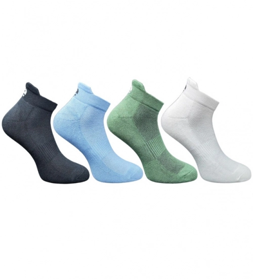 4_Pair Set Unisex Casual Cotton Printed Ankle Length Socks (Multicolor)