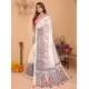 Women's Linen Cotton Printed Saree With Unstitched Blouse 5.5Mtr (Off White) Women's Linen Cotton Printed Saree With Unstitched Blouse 5.5Mtr (Off White)