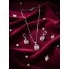 Women's Brass Silver Plated Pendant Set (Pink)