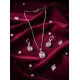 Women's Brass Silver Plated Pendant Set (Pink) Women's Brass Silver Plated Pendant Set (Pink)