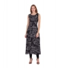 Women's Casual Crepe Sleeveless Slit Dress (Black) Women's Casual Crepe Sleeveless Slit Dress (Black)