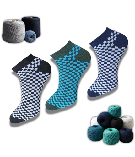 3_Pair Set Unisex Casual Cotton Printed Low Cut Socks (Multicolor)
