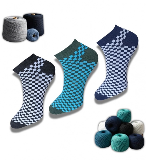 3_Pair Set Unisex Casual Cotton Printed Low Cut Socks (Multicolor)