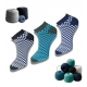 3_Pair Set Unisex Casual Cotton Printed Low Cut Socks (Multicolor)
