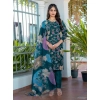 Women's Cotton Blend Printed Kurti With Pant Dupatta Set (Rama) Women's Cotton Blend Printed Kurti With Pant Dupatta Set (Rama)