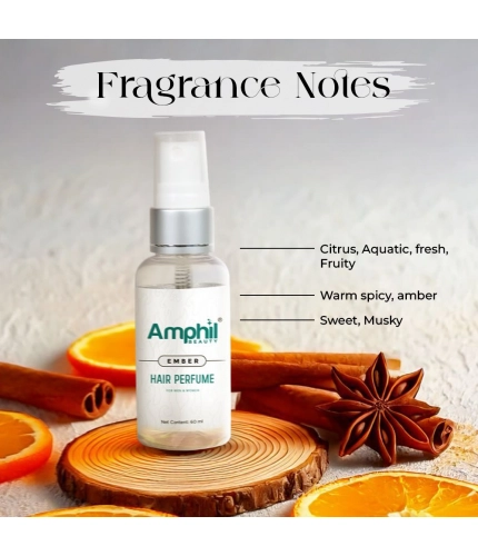Amphil beauty Ember Unisex Hair perfume 60 ml | Alcohol free | Water based | Paraben Free
