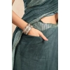 Women's Faux Linen Floral Ready to wear Saree With Unstitched Blouse 5.5Mtr (Light_Teal) Women's Faux Linen Floral Ready to wear Saree With Unstitched Blouse 5.5Mtr (Light_Teal)