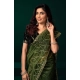 Women's Net Sequence Saree With Unstitched Blouse 5.5Mtr (Light Green)