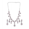 Women's Brass Silver Plated Necklace set (Red)