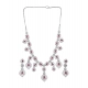 Women's Brass Silver Plated Necklace set (Red)