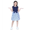Girl's Denim Polka Sleeveless Dress (Blue) Girl's Denim Polka Sleeveless Dress (Blue)