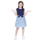 Girl's Denim Polka Sleeveless Dress (Blue) Girl's Denim Polka Sleeveless Dress (Blue)