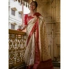 Women's Soft Lichi Silk Printed Saree With Unstitched Blouse 5.5Mtr (White) Women's Soft Lichi Silk Printed Saree With Unstitched Blouse 5.5Mtr (White)