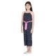 Girl's Rayon Flamingo Print Sleeveless Jumpsuit (Black-Pink) Girl's Rayon Flamingo Print Sleeveless Jumpsuit (Black-Pink)