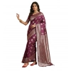 Women's Silk Blend Printed Saree With Unstitched Blouse 5.5Mtr (Purple) Women's Silk Blend Printed Saree With Unstitched Blouse 5.5Mtr (Purple)