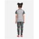Girl's Cotton Hosiery Printed Night Suit Set (Grey-Green) Girl's Cotton Hosiery Printed Night Suit Set (Grey-Green)