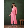 Women's Chiffon Self Design Long Sleeves Shrug (Pink) Women's Chiffon Self Design Long Sleeves Shrug (Pink)