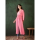 Women's Chiffon Self Design Long Sleeves Shrug (Pink)