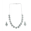Women's Brass Silver Plated Necklace set (Turquoise)