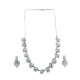 Women's Brass Silver Plated Necklace set (Turquoise)